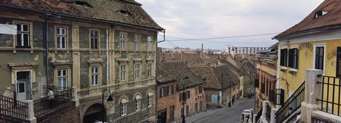 Framed Buildings in a city, Town Center, Big Square, Sibiu, Transylvania, Romania Print