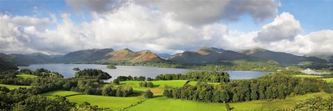 Framed Hill and lake, Derwent Water, Keswick, English Lake District, Cumbria, England Print