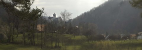 Framed Castle on a hill, Bran Castle, Transylvania, Romania Print