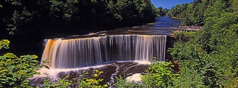 Framed Waterfall in a forest, Tahquamenon Falls, Tahquamenon River, Michigan, USA Print