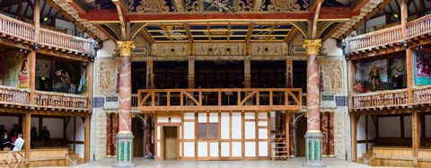 Framed Interiors of a stage theater, Globe Theatre, London, England Print