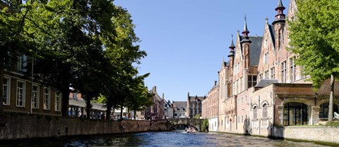 Framed Canal in Bruges, West Flanders, Belgium Print