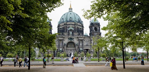 Framed People in a park in front of a cathedral, Berlin Cathedral, Berlin, Germany Print