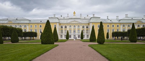 Framed Facade of a palace, Peterhof Grand Palace, St. Petersburg, Russia Print