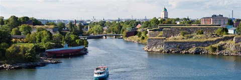 Framed Fortress at the waterfront, Suomenlinna, Helsinki, Finland Print