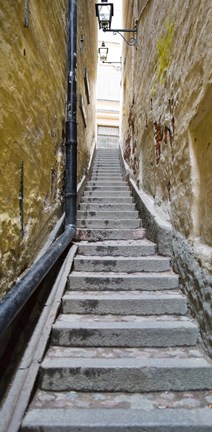 Framed Stairway along walls, Gamla Stan, Stockholm, Sweden Print