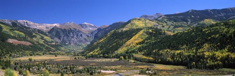 Framed Landscape with mountain range in the background, Telluride, San Miguel County, Colorado, USA Print