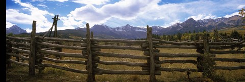 Framed Fence in a field, State Highway 62, Ridgway, Colorado Print