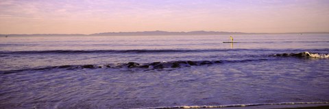 Framed Paddle-boarder in sea, Santa Rosa Island, Santa Rosa County, California, USA Print