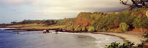 Framed Coastline, Hamoa Beach, Hana, Maui, Hawaii, USA Print