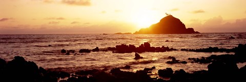 Framed Rock formations on the coast, Aloo Island, Hana, Maui, Hawaii, USA Print
