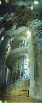 Framed Interiors of a church designed by Catalan architect Antonio Gaudi, Sagrada Familia, Barcelona, Catalonia, Spain Print