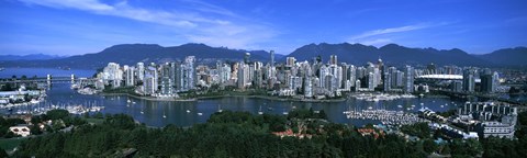 Framed Aerial view of a cityscape, Vancouver, British Columbia, Canada 2011 Print