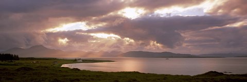 Framed Cuillins hills and Scalpay from across Broadford Bay, Isle of Skye, Scotland Print