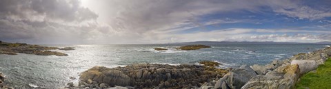 Framed Clouds over the sea, Towards Rum and Isle Of Skye, Mallaig, Highlands Region, Scotland Print