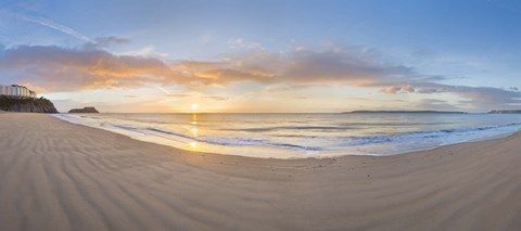 Framed Sunrise over the sea, Tenby, Pembrokeshire, Wales Print