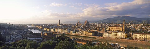 Framed Panoramic overview of Florence from Piazzale Michelangelo, Tuscany, Italy Print