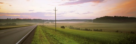 Framed Country road passing through a field, Finland Print