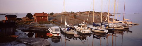 Framed Sailboats on the coast, Stora Nassa, Stockholm Archipelago, Sweden Print