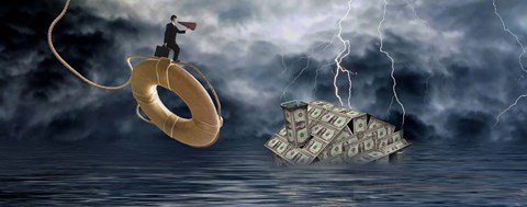 Framed Money house under water Print