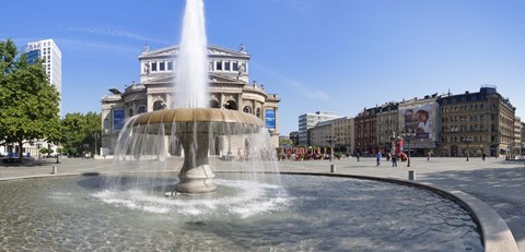 Framed Lucae Fountain in front of Alte Oper, Frankfurt, Hesse, Germany Print