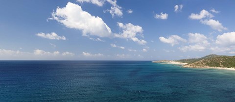 Framed Island in the sea, Costa Del Sol, Torre di Chia, Sulcis, Sardinia, Italy Print