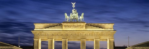 Framed Quadriga statue on Brandenburg Gate, Pariser Platz, Berlin, Germany Print