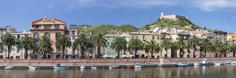 Framed Houses in a town on a hill, Bosa, Province Of Oristano, Sardinia, Italy Print