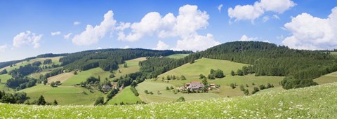 Framed Clouds over a hill, Glottertal Valley, Sankt Margen, Black Forest, Baden-Wurttemberg, Germany Print