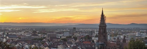 Framed Tower of a cathedral, Freiburg Munster, Baden-Wurttemberg, Germany Print