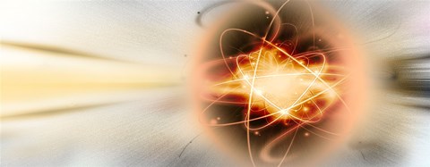 Framed Atom collision Print