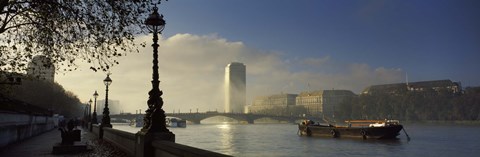 Framed Millbank Tower during fog, Lambeth, Thames River, London, England 2011 Print