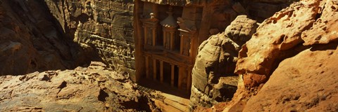Framed High angle view of the Treasury, Wadi Musa, Petra, Jordan Print