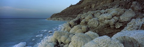 Framed Rock formations on the coast, Arabah, Jordan Print