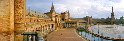 Framed Recently restored palace, Plaza De Espana, Seville, Andalusia, Spain Print