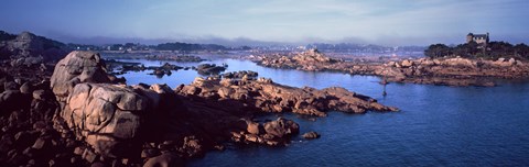 Framed Ploumanac&#39;h Harbour, Cote de Granit Rose, Ploumanach, Perros-Guirec, Cotes-D&#39;Armor, Brittany, France Print