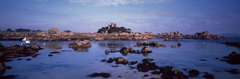 Framed Costaeres Castle, Cote de Granit Rose, Ploumanach, Perros-Guirec, Cotes-D&#39;Armor, Brittany, France Print
