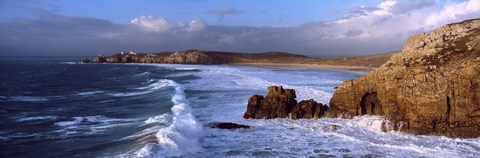 Framed Surf on the beach, Crozon Peninsula, Finistere, Brittany, France Print