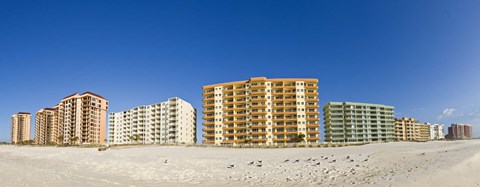 Framed Beachfront buildings on Gulf Of Mexico, Orange Beach, Baldwin County, Alabama, USA Print