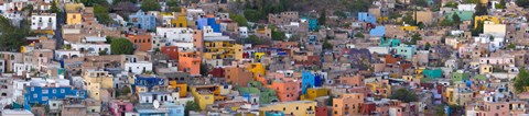 Framed High angle view of buildings in a city, Guanajuato, Mexico Print