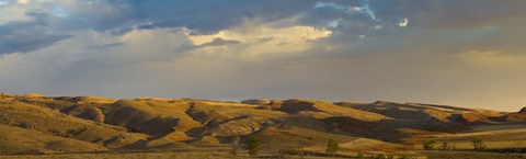 Framed Ranchland in late afternoon, Wyoming, USA Print