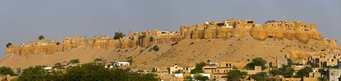 Framed Low angle view of a fort on hill, Jaisalmer Fort, Jaisalmer, Rajasthan, India Print