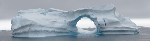 Framed Blue iceberg with hole, Antarctica Print