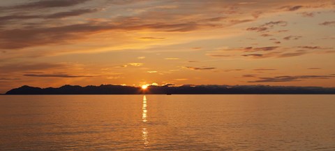 Framed Ocean at sunset, Inside Passage, Alaska, USA Print