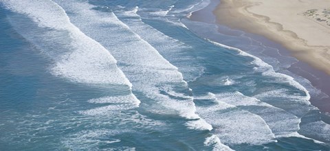 Framed Aerial view of surf on the beach, Pismo Beach, San Luis Obispo County, California, USA Print
