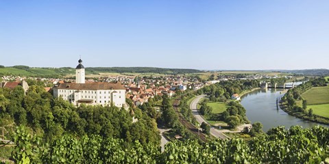 Framed Gundelsheim, Neckar River, Baden-Wurttemberg, Germany Print