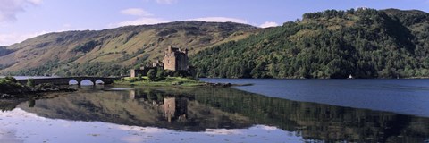 Framed Eilean Donan Castle with reflection in the water, Highlands Region, Scotland Print