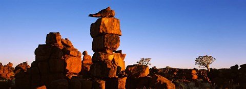 Framed Dolerite Rocks at Devil&#39;s Playground, Namibia Print