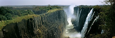 Framed Looking down the Victoria Falls Gorge from the Zambian side, Zambia Print