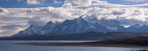 Framed Snow covered mountain range, Torres Del Paine, Torres Del Paine National Park, Chile Print